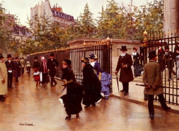 Sortant De La Madeleine Paris scenes Jean Beraud Oil Paintings